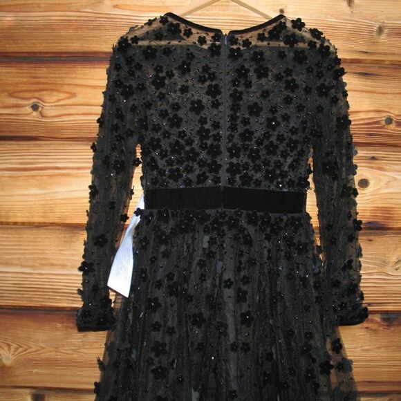 Mac Duggal Embellished Illusion Fit & Flare Dress 67007 Black - Picture 11 of 16